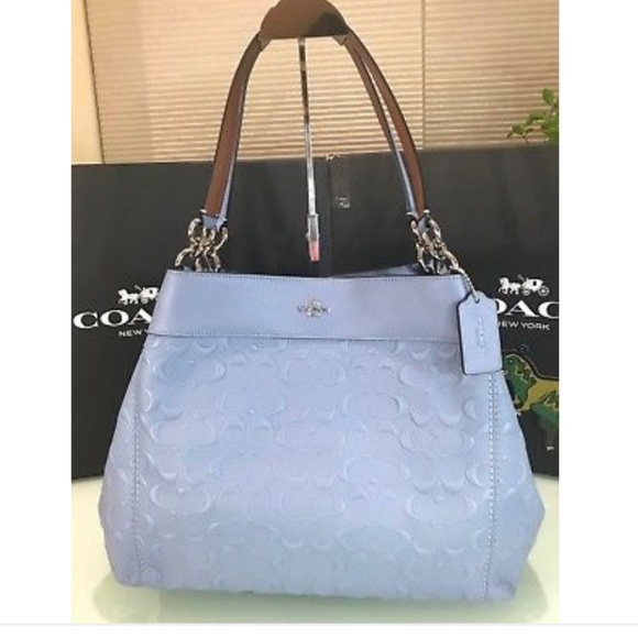 Coach Handbags - Coach blue leather shoulder bag Nwt
